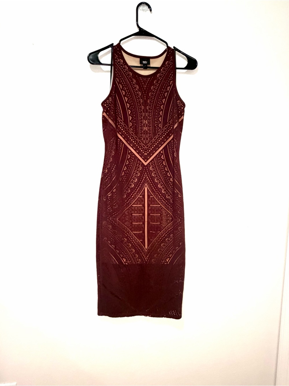 Sleeveless Burgundy Bodycon Dress